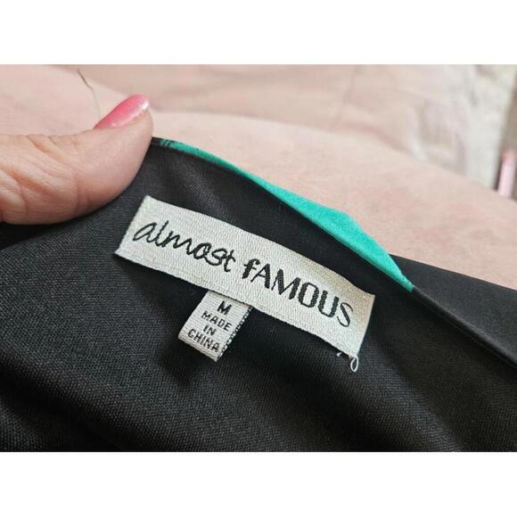 Almost Famous Chevron Print Dress - Teal & Black - Picture 7 of 7